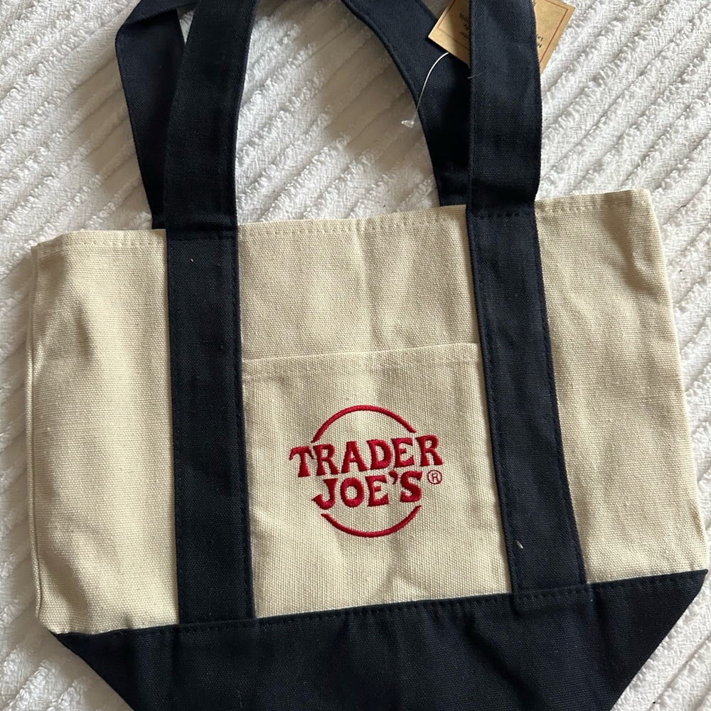 Trader Joe's Navy and Cream Tote Bag mini